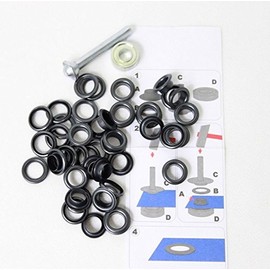 642371 40 Ösen mit Scheiben 5mm brüniert schwarz inkl. Werkzeug