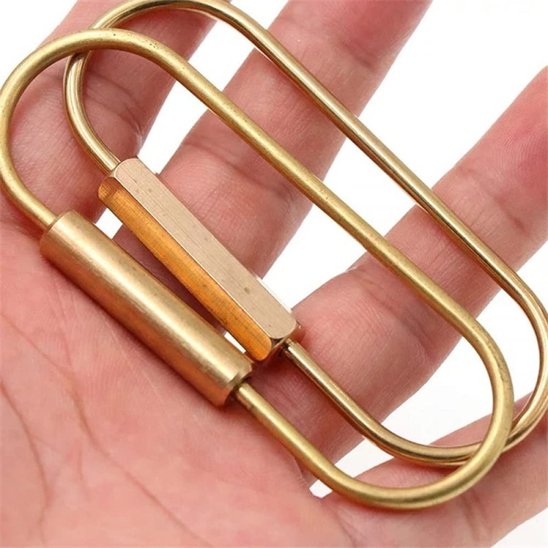 QWEQWE Lock Keychain Lock Durable Brass Screw Lock Clip Key