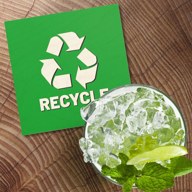 Unbranded Recycling Stickers For Trash Can 4'' X 4'' Square