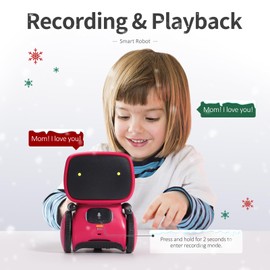 GILOBABY Interactive Smart Robot Toys, Intelligent Robot Toys for Kids, Children Girls & Boys Robotic Toys 3 Years Old Up, Voice Control & Touch Sense, Dance & Sing & Walk, Recorder & Speak Like You