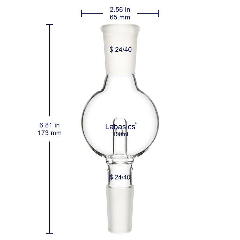 Labasics Borosilicate Glass Rotary Evaporator Bump Trap with 24/40 Standard