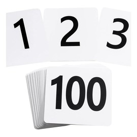 Giilayky 100Pcs Table Numbers 1-100,Plastic Table Numbers, Double Sided Table Number Cards for Wedding Reception Restaurant Table
