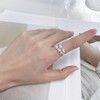 Two Tone Flower Adjustabel Finger Band Ring for Women Teen