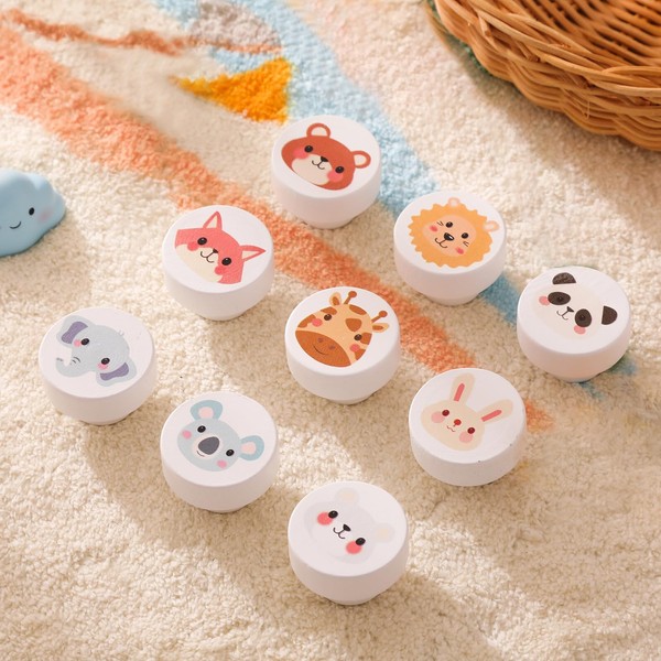 AVENLAND Wooden Drawer Knobs with Screws, Animal Pattern Furniture Pulls