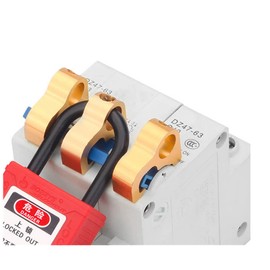 Lockout Tagout Kit, 2 Keys Stainless Steel Red Padlocks Circuit Breaker Lockout Device Breaker Lockout, Clamp on Single Pole Breaker, Durable Loto Locks for Gate Valves, Prevents Misuse