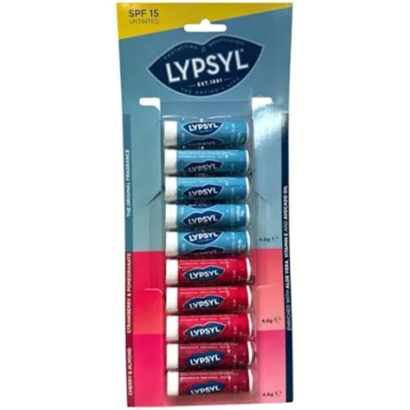 Lypsyl UnTinted Lip Balm Stick 10-Pack – SPF15 – 5x
