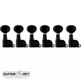 Hipshot NEW Hipshot Classic Set 6-In-Line Non-Staggered Keys Mini OVAL Buttons - BLACK