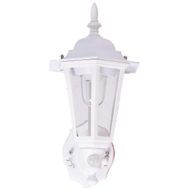 Maxsa 49719 Battery-Powered LED Motion-Activated Outdoor Wall Sconce-White-8.5" x 6" x 13