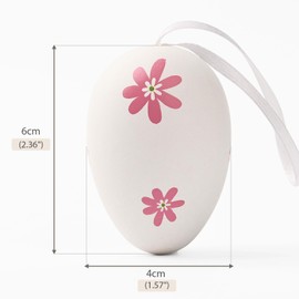 Gallop Chic 18 x Easter eggs for hanging, decorative Easter eggs made of plastic, decoration for Easter, size: 6 x 4 cm (18 pieces, green/white/pink)