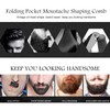 Folding Beard Comb - Stainless Steel Antistatic Portable Beard Comb