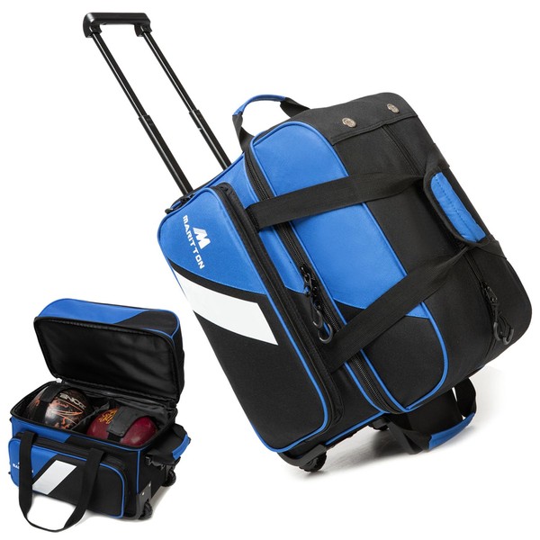 MARITTON Bowling Bag with Wheels Double Roller 2 Ball Bowling
