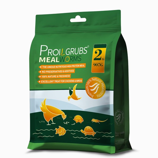 PROILGRUBS 2 LBS Dried Mealworms Super High Protein Nutritious Feed