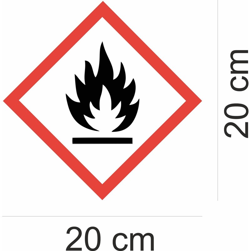 GHS02 Hazardous Substance Sticker (Light) (High) Flammable I 20 x