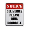 Deliveries Please Ring Doorbell Sign Reflective Signs 8 X 10