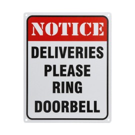 Deliveries Please Ring Doorbell Sign Reflective Signs 8 X 10 inch Rust Free 40 Mil Aluminum Sign UV Protected