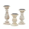 Deco 79 Mango Wood Decorative Candle Holder Turned Style Pillar