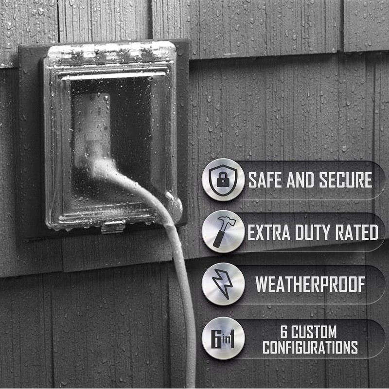 TayMac MR420CZ 1-Gang Recessed Enclosure Extra Duty, 6-in-1 Nonmetallic Weatherproof