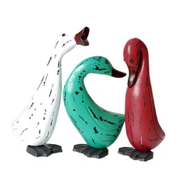 Wooden Painted Duck Decoration Animal Ornaments Vintage Figurine for Home Display Decoration