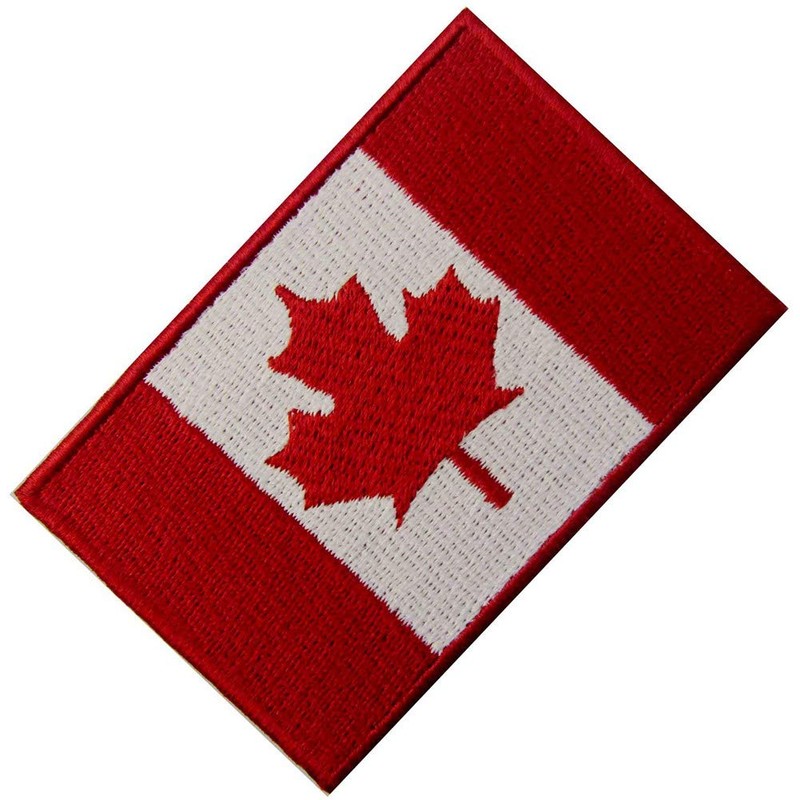 Canada Flag Embroidered Patch Canadian Maple Leaf Embroidered Fastener Hook