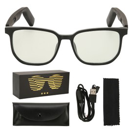 Touch Listening Bluetooth Audio Smart Glasses Open Ear Speakers Stereo Smart Sunglasses for Gaming Conference Travel Driving Black H2C