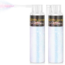 Holographic Hair and Body Glitter Spray, Ultra Fine Resin Glitter Powder for Festival Rave Prom Makeup, DIY Crafts Clothes & Accessories, Long Lasting Sparkle (Sparkling Pink,1 PC)