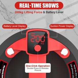 DEWINNER 8" Electric Glass Suction Cup Lifter, 200 KG/440 Max Load Vacuum Glass Lifter with 4 X 3000mAh Batteries, Industrial Strength Vacuum Suction Cup for Glass, Tile, Granite, Metal(2PCS)