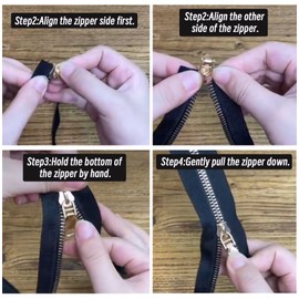 ECSiNG Pack of 10 #5 Zippers Replacement Reversible Slider Zippers with U-shaped Stop Kit for Outdoor Tents and Double-Sided Clothing (5 Pieces Black and 5 Pieces Silver)