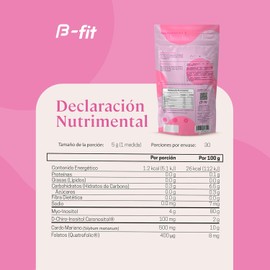 B-FIT B Myo Inositol y D Chiro Inositol - Fórmula 40:1 - Alta Biodisponibilidad -Mezcla Enriquecida con Ácido Fólico y Cardo Mariano (30 porciones, Berries)
