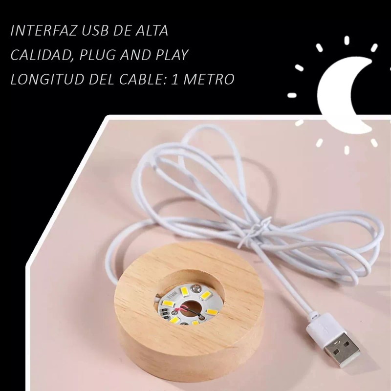 Abigale Lampara De Noche Led 3d Galaxia Bola Cristal Luz