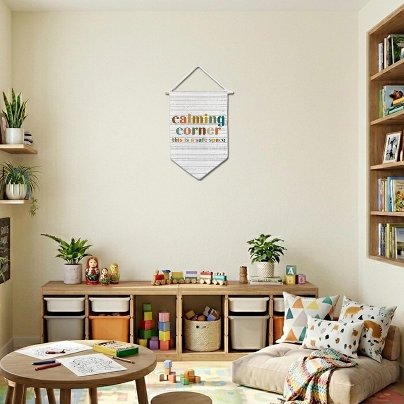 Calming Corner Hanging Sign Pennant Flag 12x18 Inch
