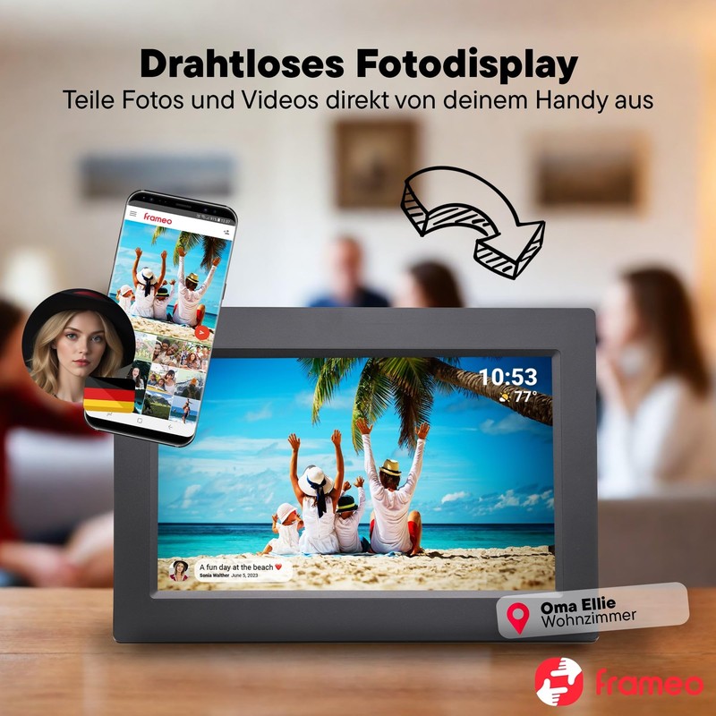 Denver PFF-1015B 10.1" Black Digital Photo Frame