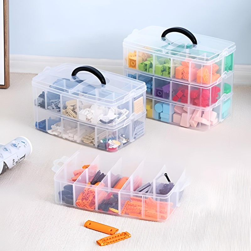 Daletu Sorting Boxes for Small Parts with Lid, Plastic Storage