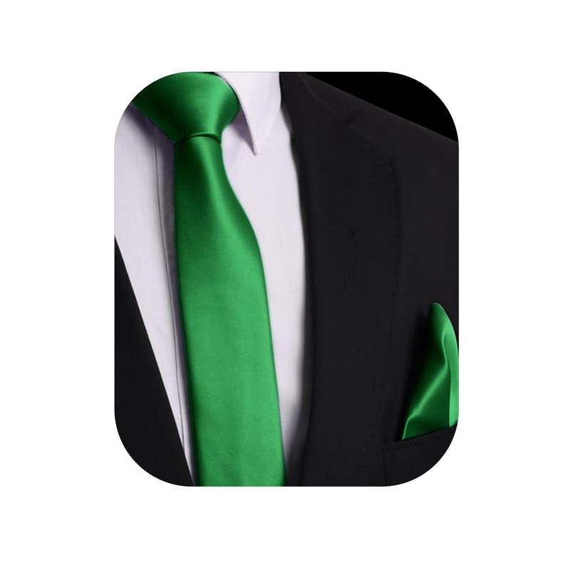 trilece Emerald Green Ties for Men - Mens Solid Color