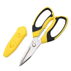 Heavy Duty Scissors - 9" Sharp Scissors with Stainless Steel Precision Blades, Soft Grip Handles - Wallpaper Shears, Durable & Comfortable Cutting for Carpet, Cardboard, Leather and Fabric & Plastic