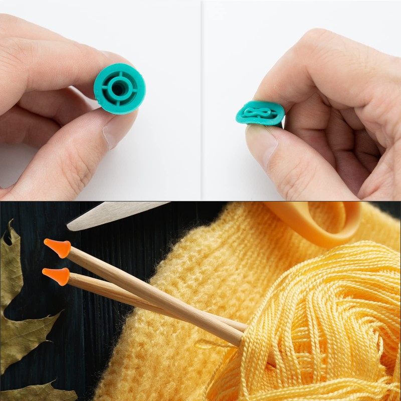 FRUHLING Pack of 50 Colourful Knitting Needles Point Protection Mesh