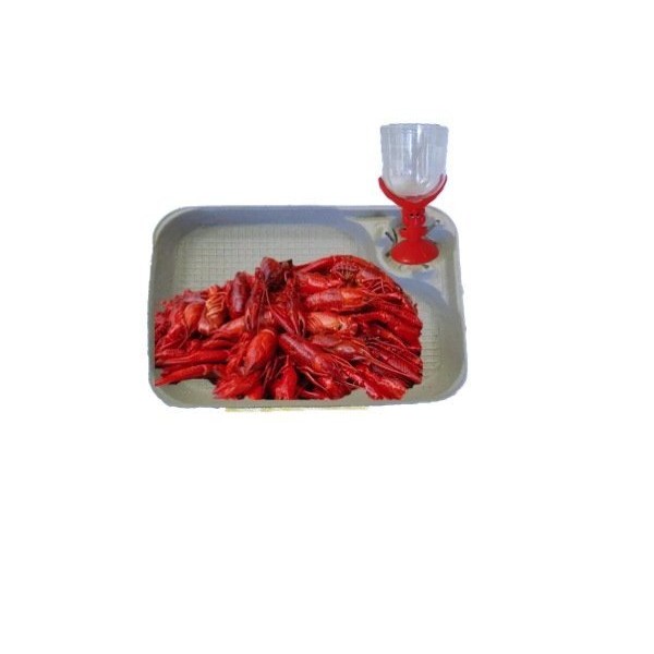 Disposable Boiled Crawfish or Crab Trays with Cup Holder, 20 Count