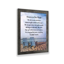 Memorial Gifts Picture Frames, Sympathy Gifts for Loss of Mother, Bereavement Gifts to Add to Your Sympathy Gift Baskets, In Memory of Loved One, Forever in Our Hearts Framed Poem, 2171BW