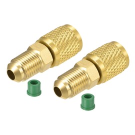 sourcing map Pack of 2 Brass 5/16SAE Male to 1/4SAE Rotating Pipe Connector Adapter