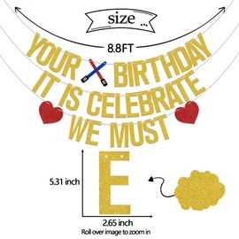 Your Birthday It Is Celebrate We Must Banner, Funny Birthday Decorations, It's Giving Birth-day Party Decor Sign, Go Shawty It's Your Bday Party Supplies Gold & Red Double-Sided
