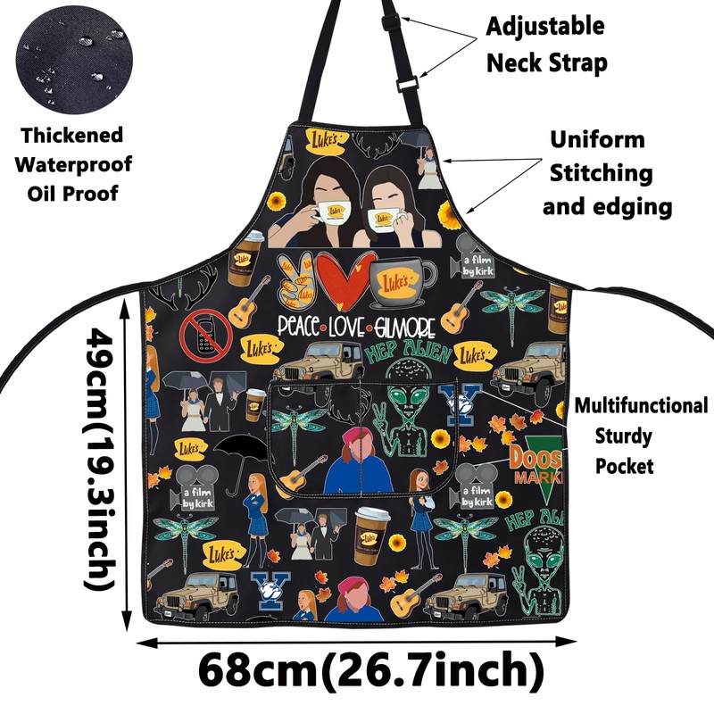 WZMPA Luke's Diner Kitchen Apron Luke's Diner Lover Gift Peace