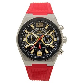 Technos T8B84BB Men's Chronograph Wristwatch, Water Resistant to 10 ATM, Red, Black