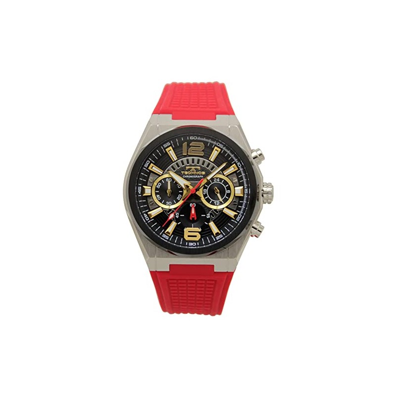 Technos T8B84BB Men's Chronograph Wristwatch, Water Resistant to 10 ATM,
