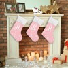 DOMIKING Letter H Pink Large Christmas Stockings 1 Pack 17.1