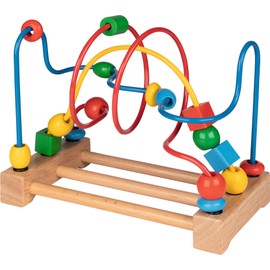 Goki 59982 Motor Skills Bow, Colourful Wooden and Metal, Promotes Fine Motor Skills and Hand-Eye Coordination, Educational Toy for Children, 21 x 12 x 18 cm, from 1 Year, Mixed, M