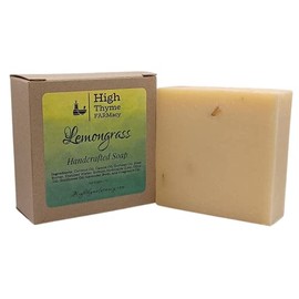 High Thyme FARMacy Lemongrass Soap - 5 Ounce Bar Handcrafted Soap with Natural Lemon Oil & Real Lemongrass - Natural Lye Soap - Lemon Hand Soap - Non-Toxic Hand Soap