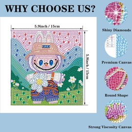 Diamond Art Kits for Kids - 4 Pack Diamond Art Painting Kits - Arts and Crafts for Kids Ages 8-12 - Diamond Art Mosaic Kits for Adults Beginner - GEM Art for 5 6 7 9 10 Year Old Girls Boys Gifts