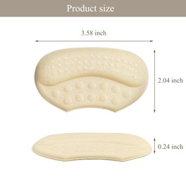 Heel Pads for Shoes, 4 Pairs Comfortable Foam Protectors for Shoes to Prevent Heel Chafing, Heel Pads for Sneakers, Black and Beige