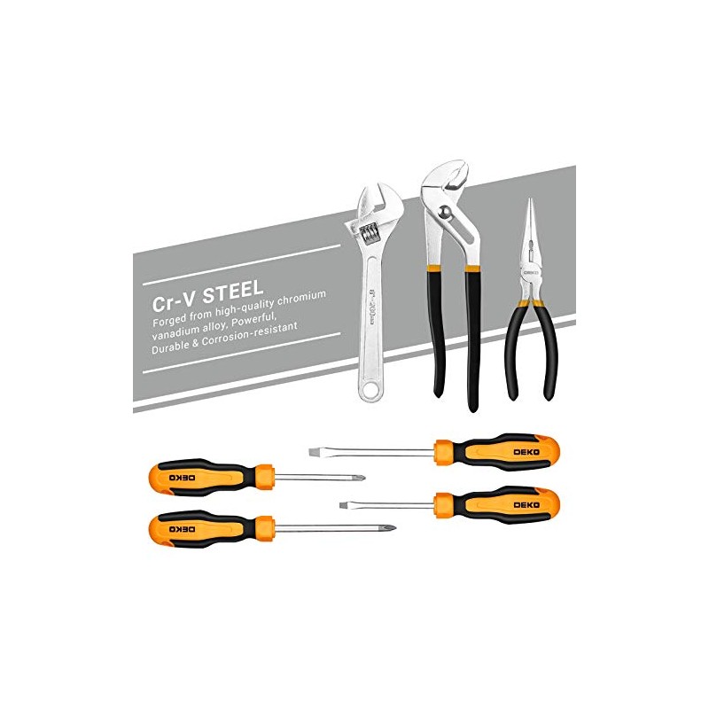 DEKOPRO 192 Piece Mechanics Tool Set Socket Wrench Set, Plastic