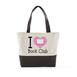 CafePress I Stitch Heart Book Club Canvas Tote Top Zipper Closure