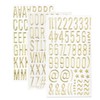 3 Sheets of Gold Letters for Gluing, Alphabet Bubble Stickers,